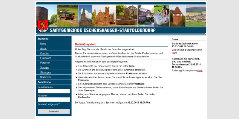Was ist los in der Samtgemeinde Eschershausen-Stadtoldendorf? Das Ratsinformationssystem verrät es