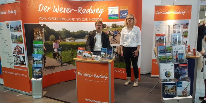 Weser-Radweg Infozentrale Kooperation präsentiert sich auf Messe in Stuttgart