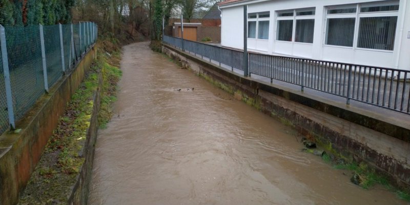 Nach Dauerregen: Pegelstände vom Eberbach steigen an