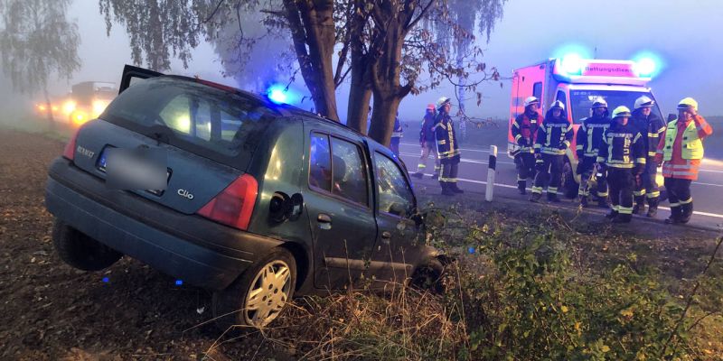 Dielmissen: Pkw prallt gegen Baum