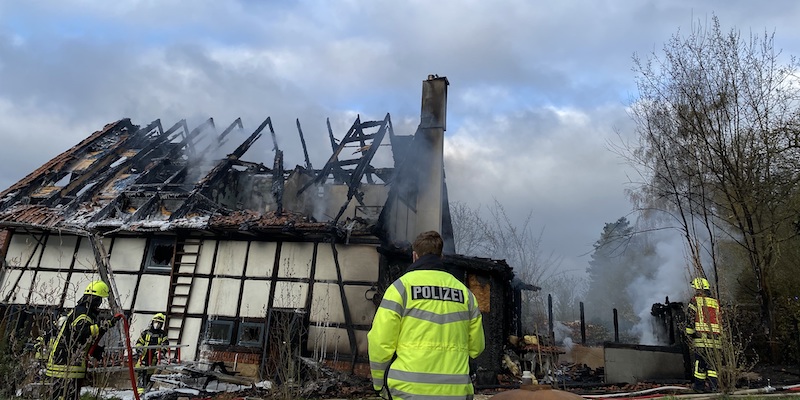 Brand eines Wohnhausanbaus in Brünnighausen